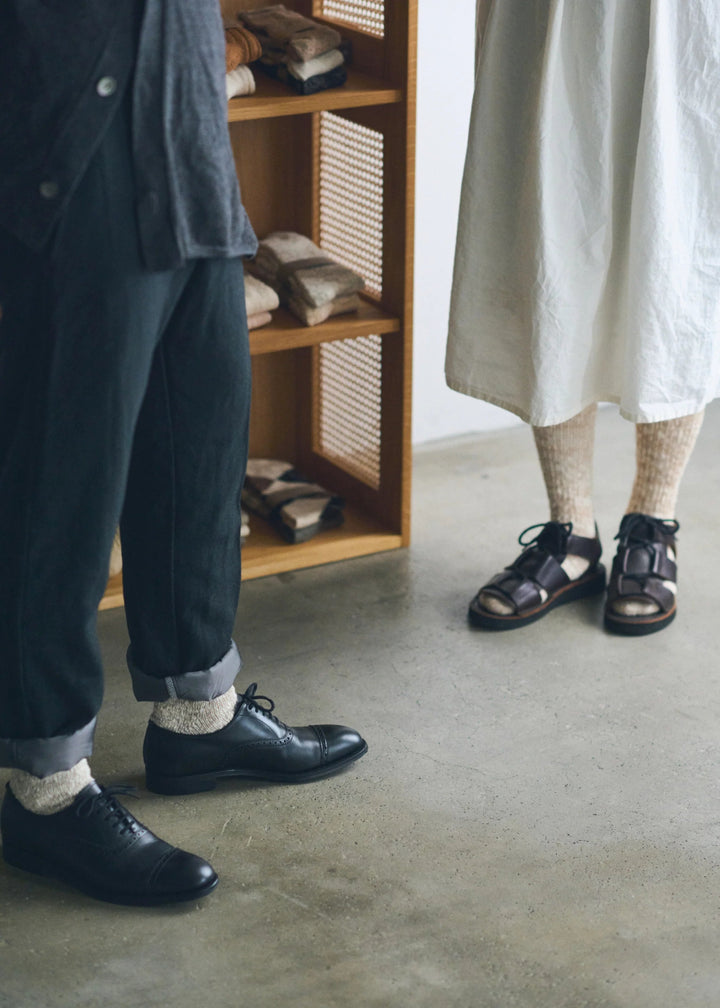 Yahae Organic Cotton Slipper Socks in Brown - Socks