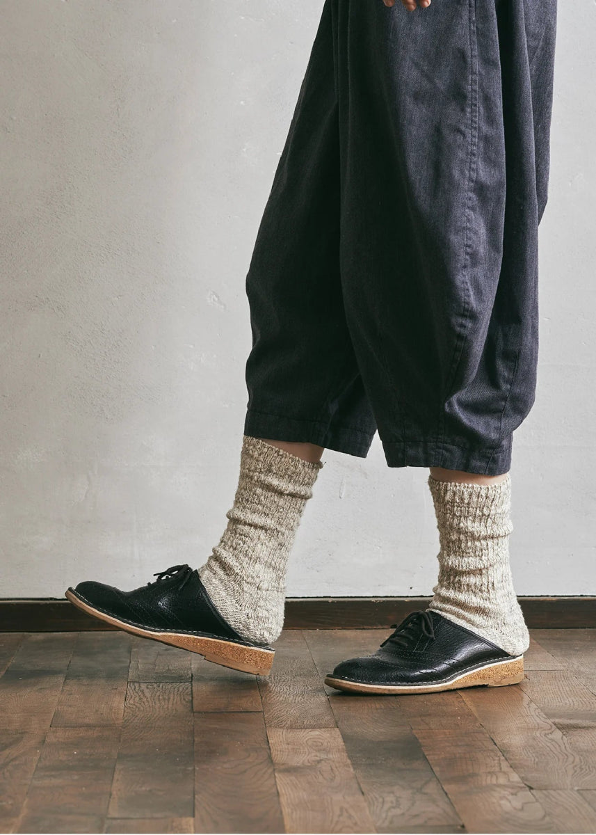 Yahae: Organic Cotton Slipper Socks in Green - Socks