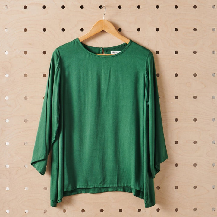 Bamboo Long Sleeve Top in Hunter Green - Separates
