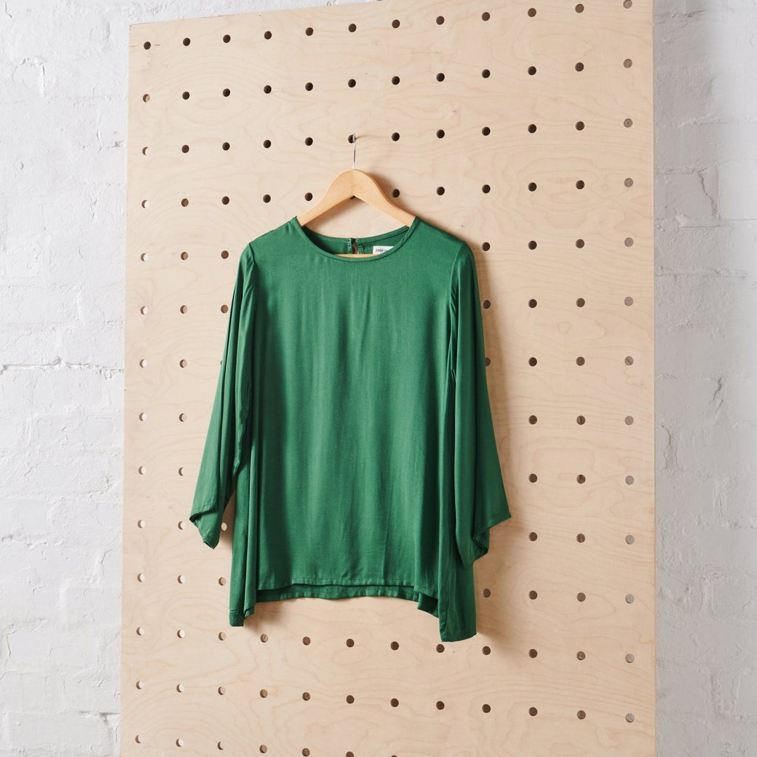 Bamboo Long Sleeve Top in Hunter Green - Separates