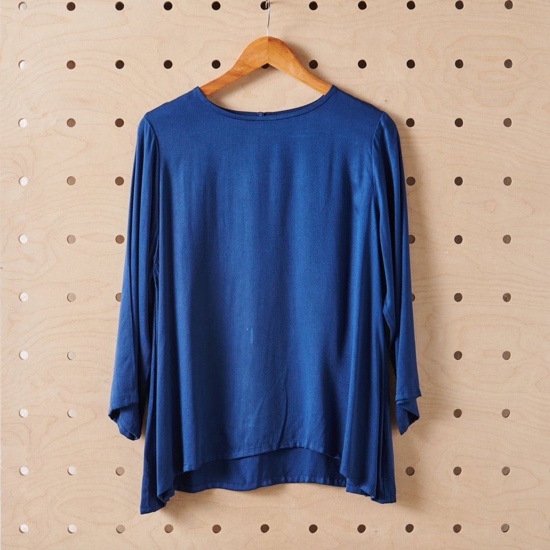Bamboo Long Sleeve Top in Navy - Separates