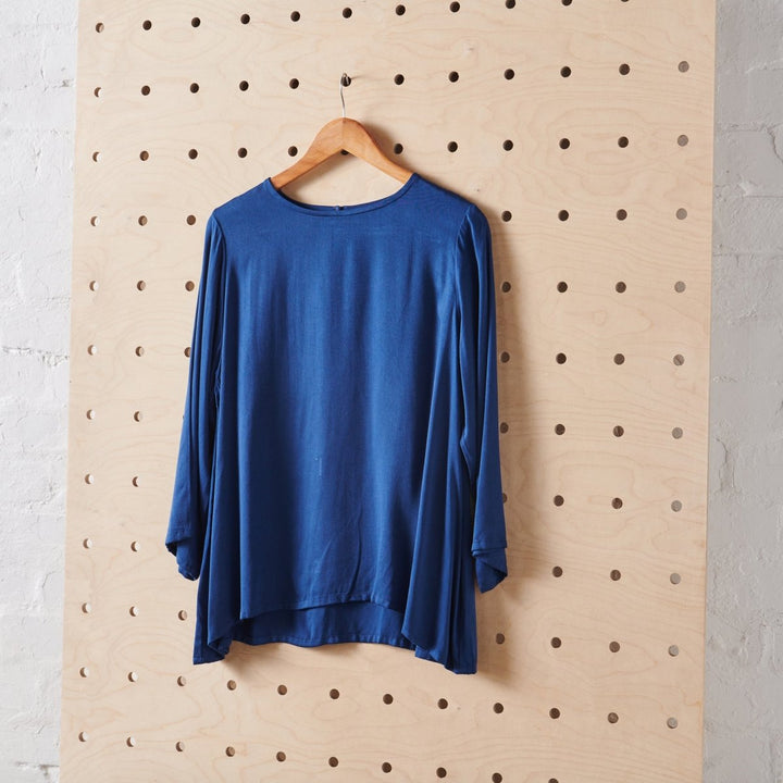 Bamboo Long Sleeve Top in Navy - Separates