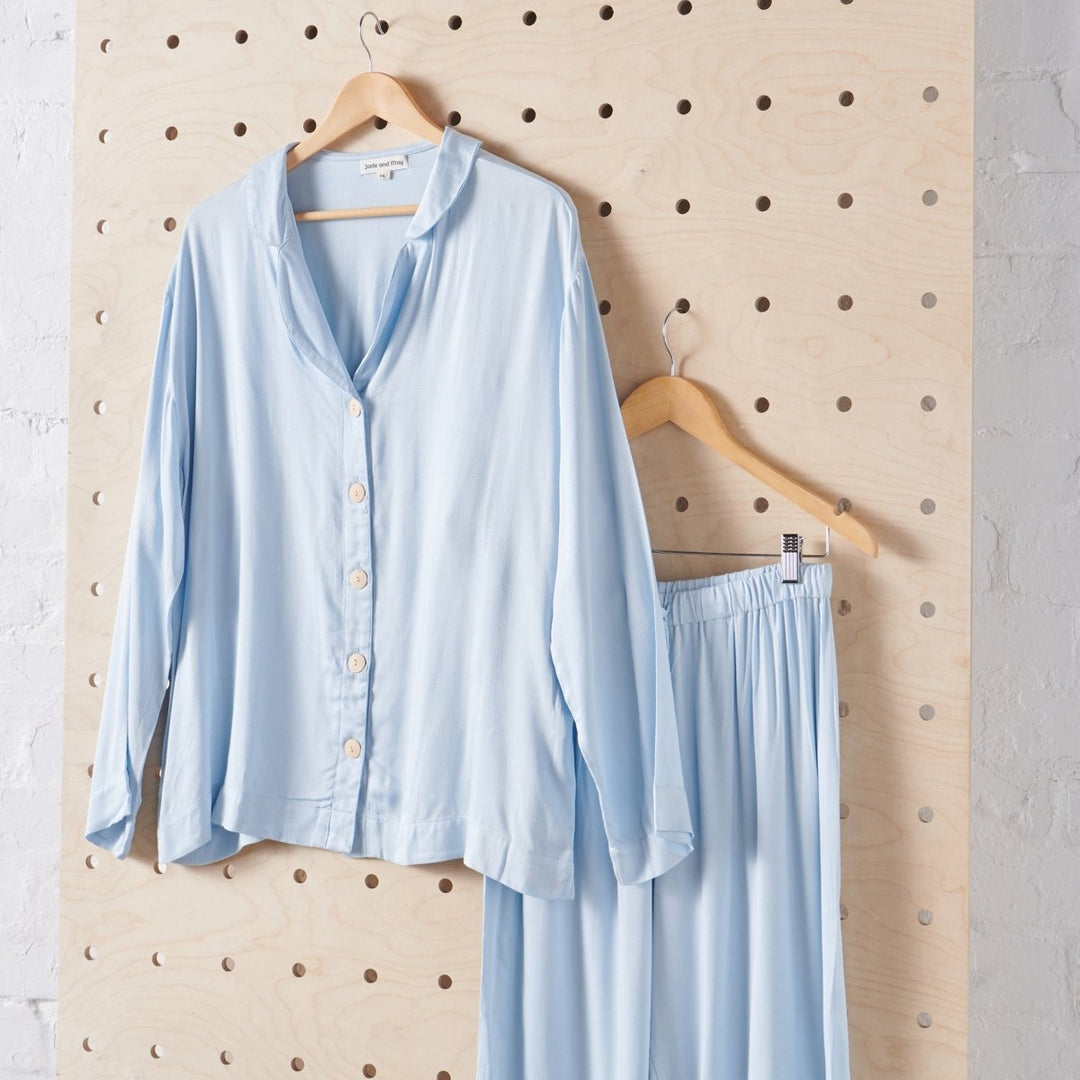 Bamboo Pyjama - Classic Set in Baby Blue - Pyjamas