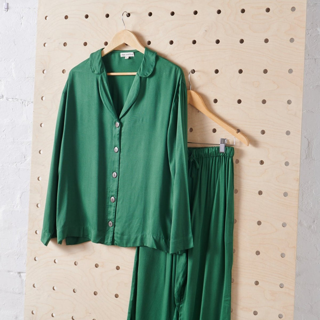Bamboo Pyjama - Classic Set in Hunter Green - Pyjamas
