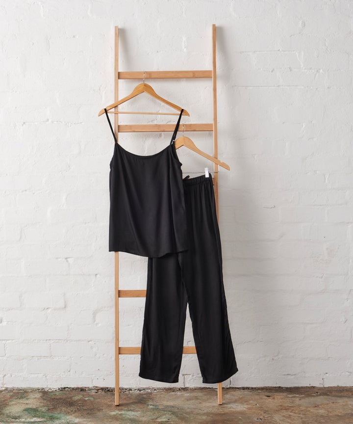 Bamboo Pyjama Set - Cami and Pant in Black - Pyjamas