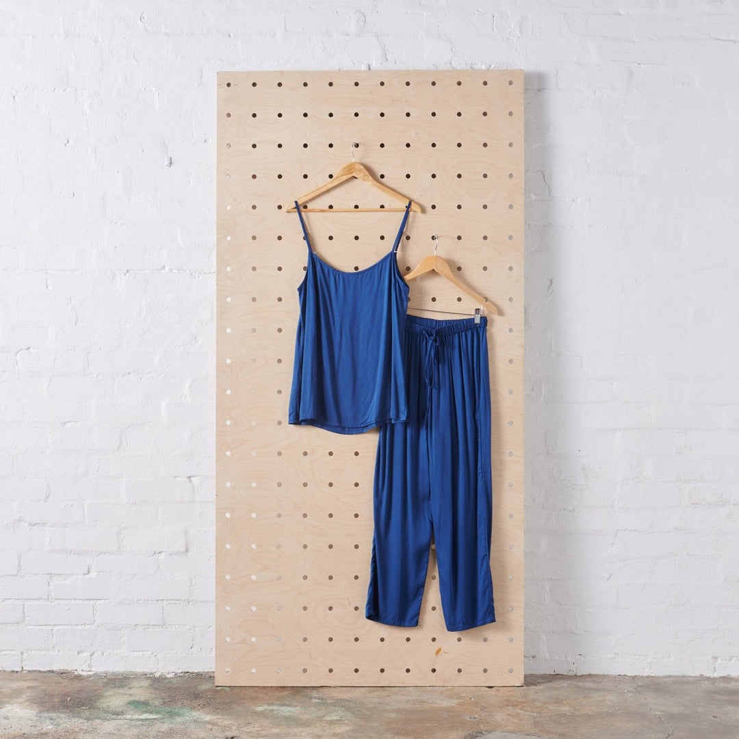 Bamboo Pyjama Set - Cami and Pant in Navy-Jade and May-Pyjamas-Jade and May