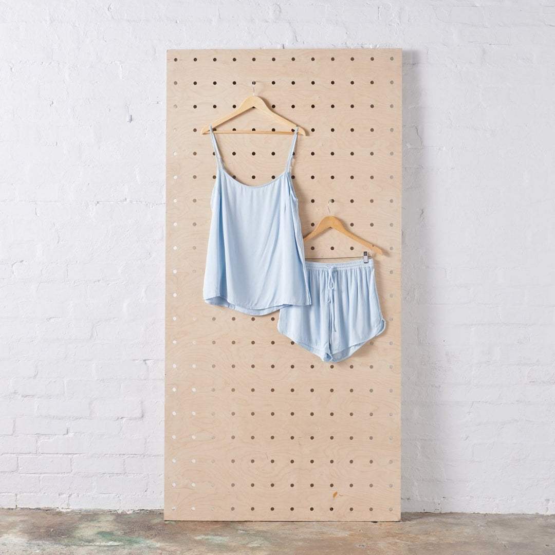 Bamboo Pyjama Set - Cami and Shorts in Baby Blue - Pyjamas