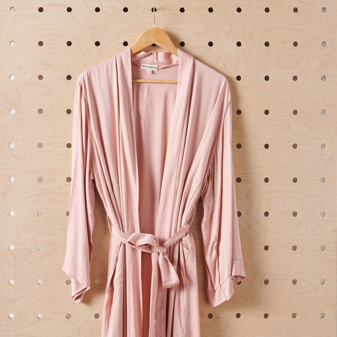 Bamboo Robe in Pink - Long Length - Bathrobe