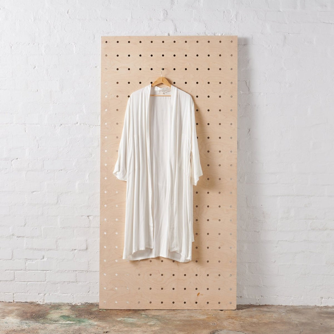 Bamboo Robe in White - Long Length - Bathrobe