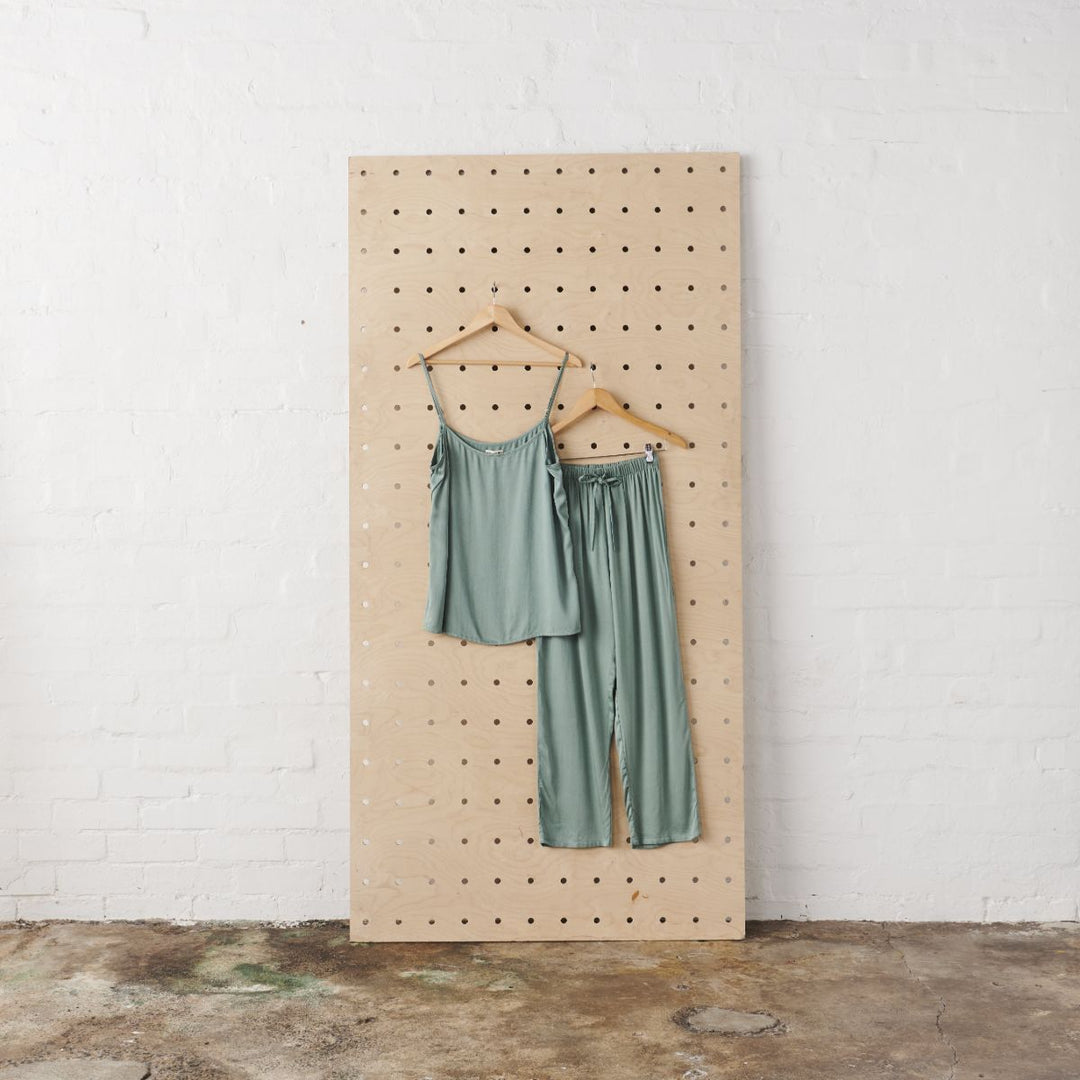 Bamboo Cami and Pant PJ Set in Sage Green - Pyjamas