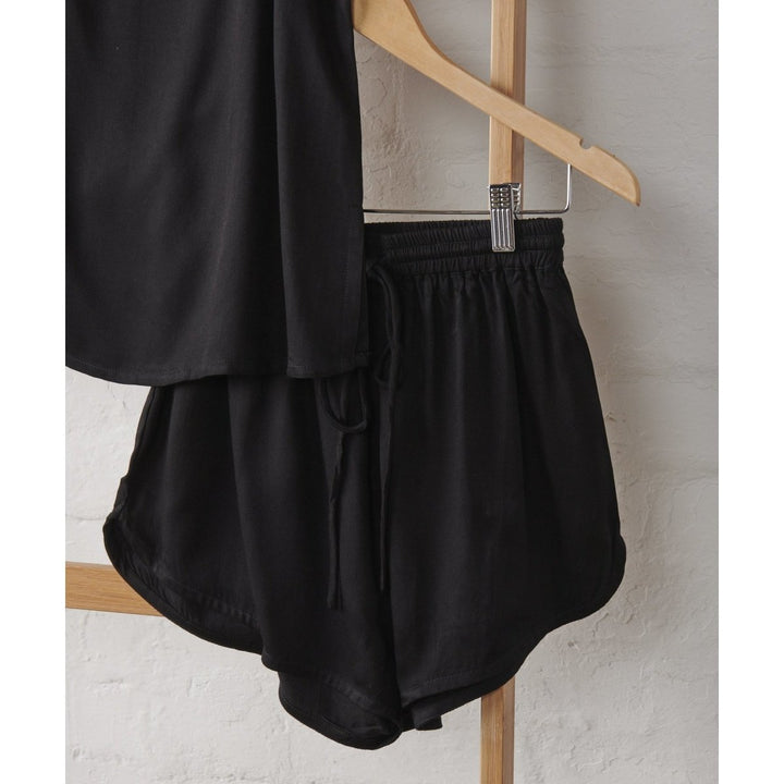 Bamboo Pyjama Set - Cami and Shorts in Black - Pyjamas