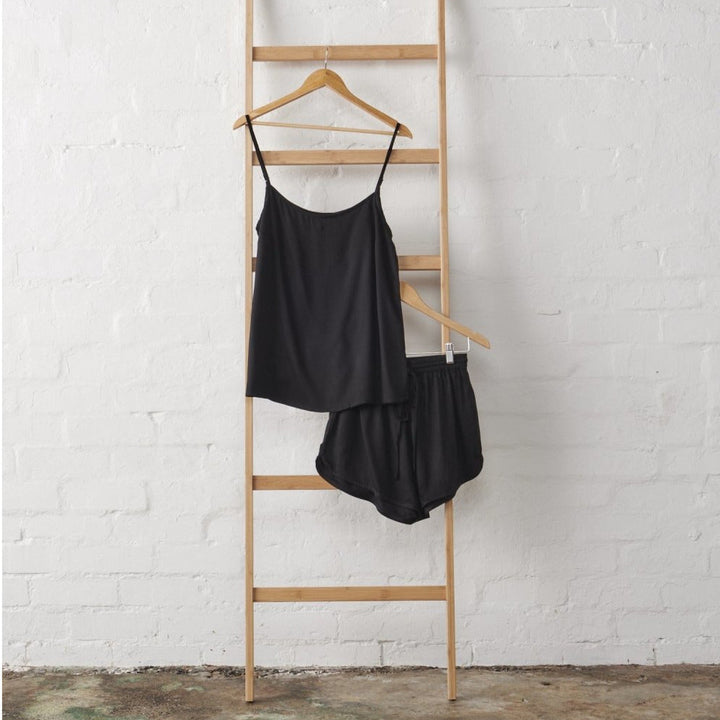 Bamboo Pyjama Set - Cami and Shorts in Black - Pyjamas