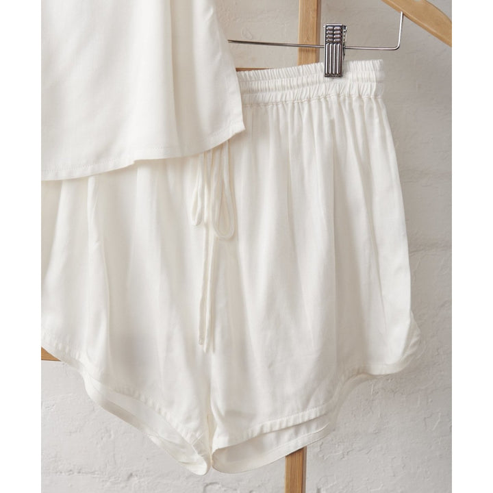 Bamboo Pyjama Set - Cami & Shorts in White - Pyjamas