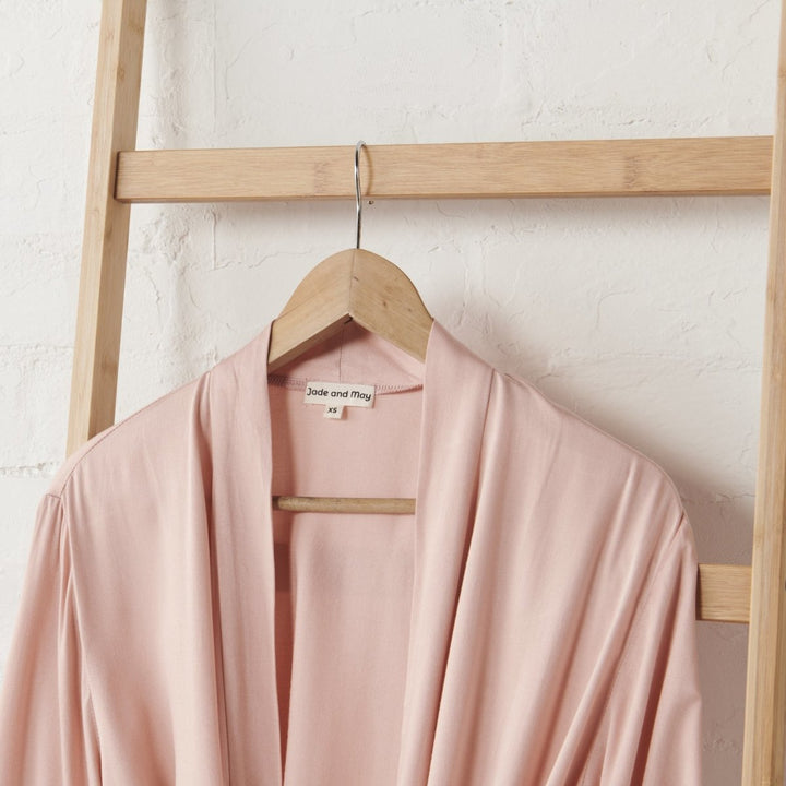 Bamboo Robe in Pink - Bathrobe
