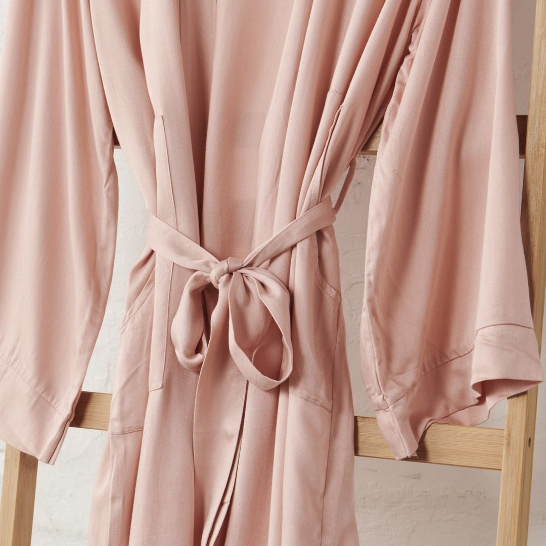 Bamboo Robe in Pink - Bathrobe