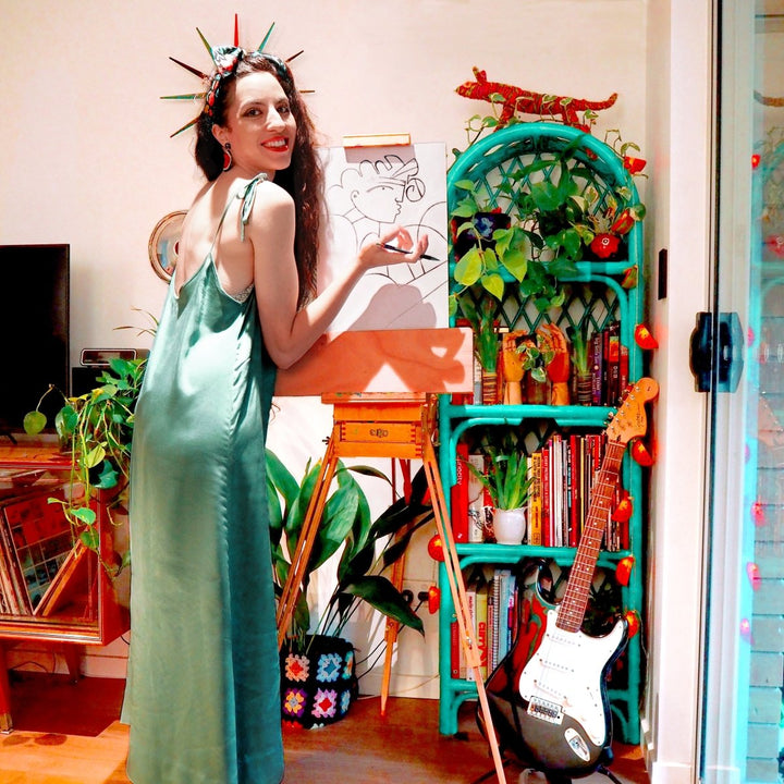 Bamboo Nightie in Sage Green - Nightie - Mid Length