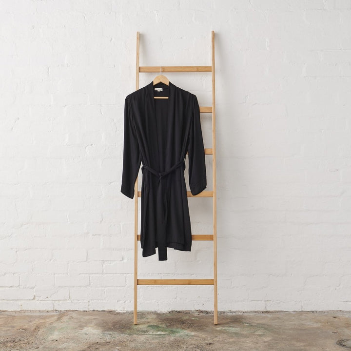 Bamboo Robe in Black - Bathrobe
