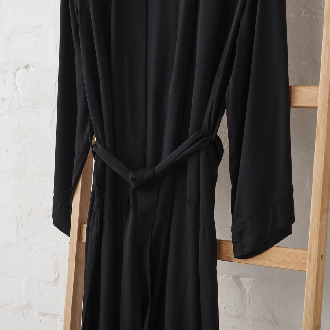 Bamboo Robe in Black - Bathrobe