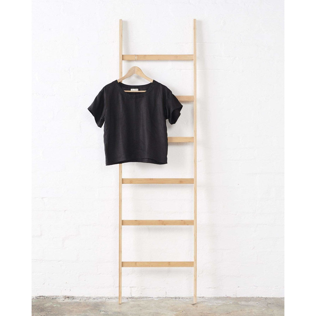 Black T-Shirt and Short Linen Lounge Set - Lounge Wear