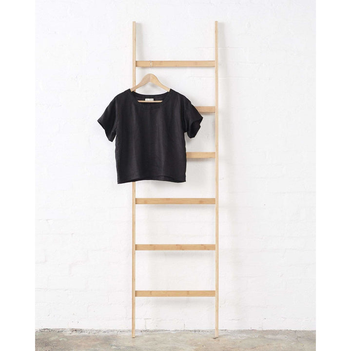 Black T-Shirt and Short Linen Lounge Set - Lounge Wear