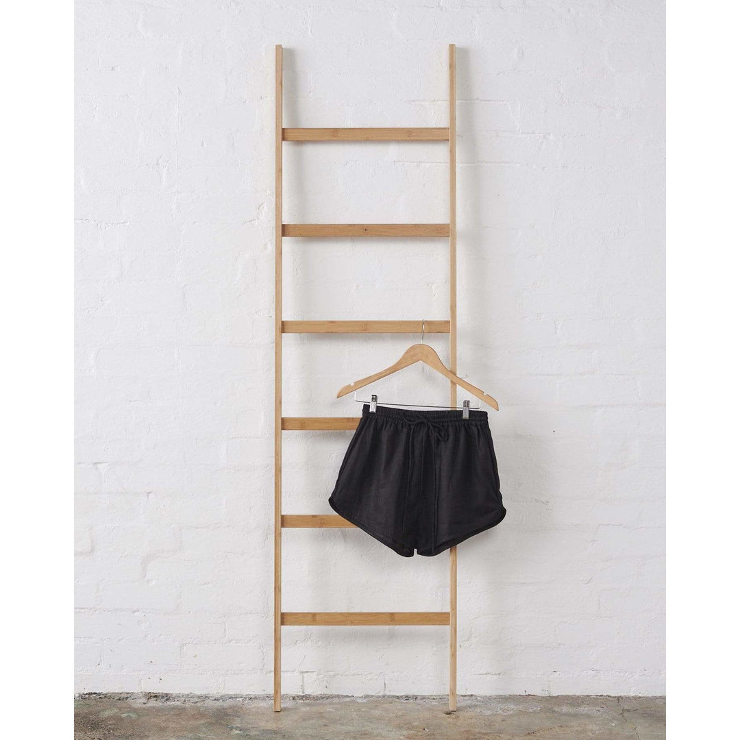 Black T-Shirt and Short Linen Lounge Set - Lounge Wear