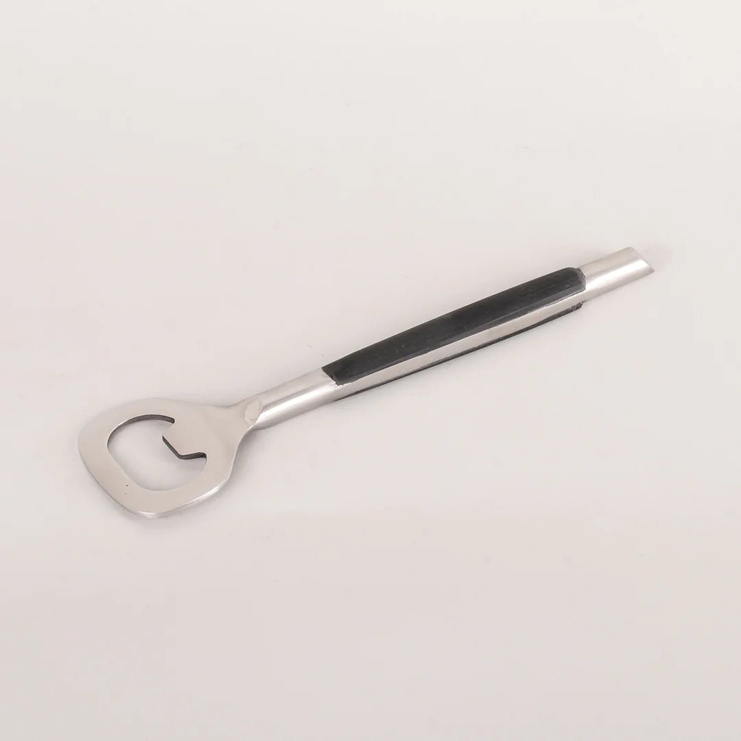 Bottle Opener | Black Resin Inlaid Handle - Bottle Opener