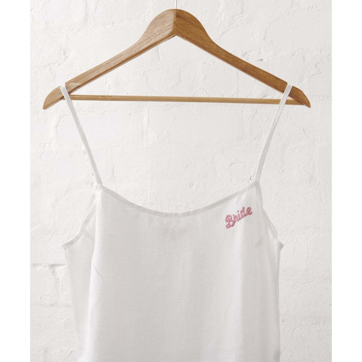 Bridal Cami in White Linen - Bridal Sleepwear