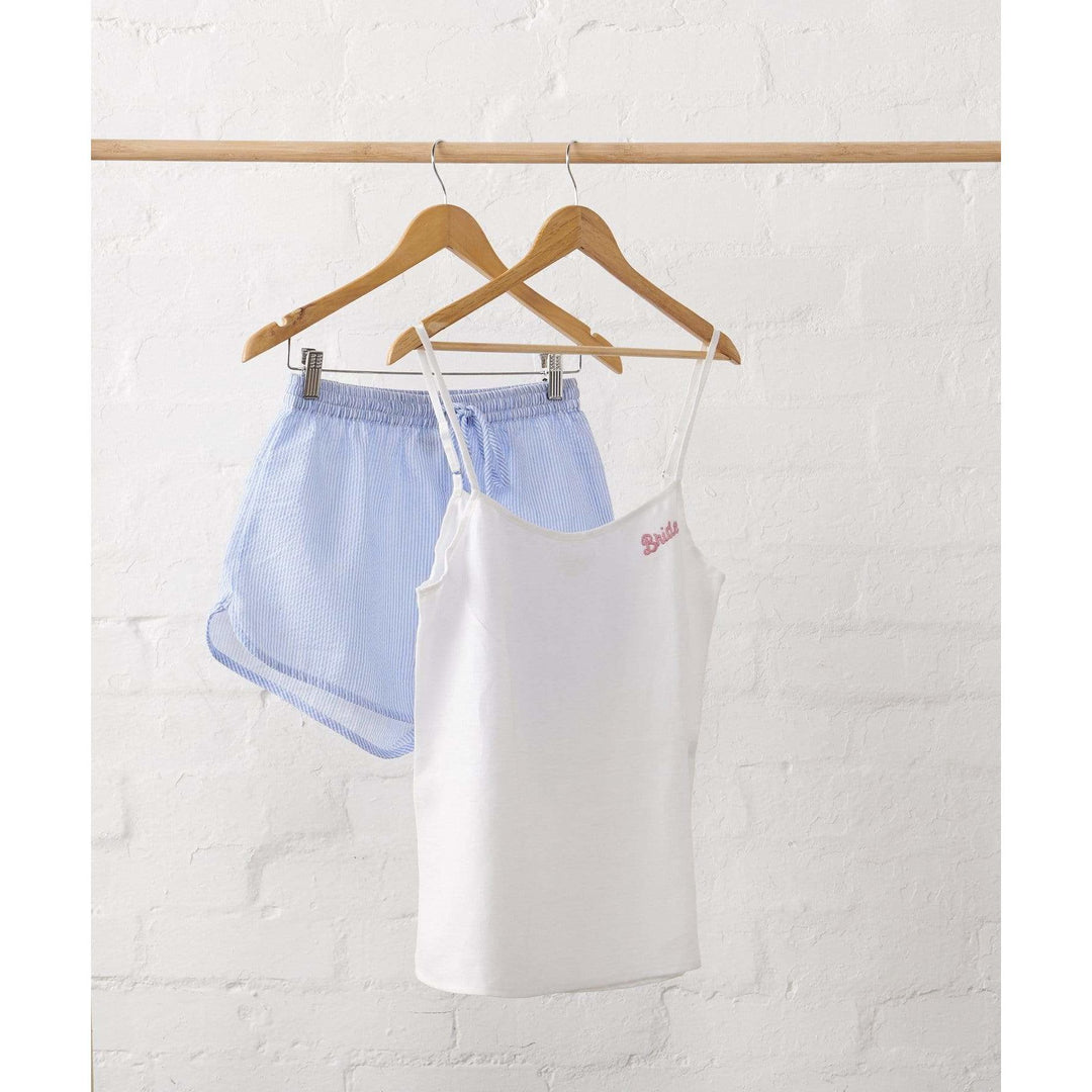 Bridal Cami in White Linen - Bridal Sleepwear