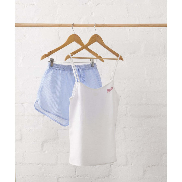 Bridal Cami in White Linen - Bridal Sleepwear