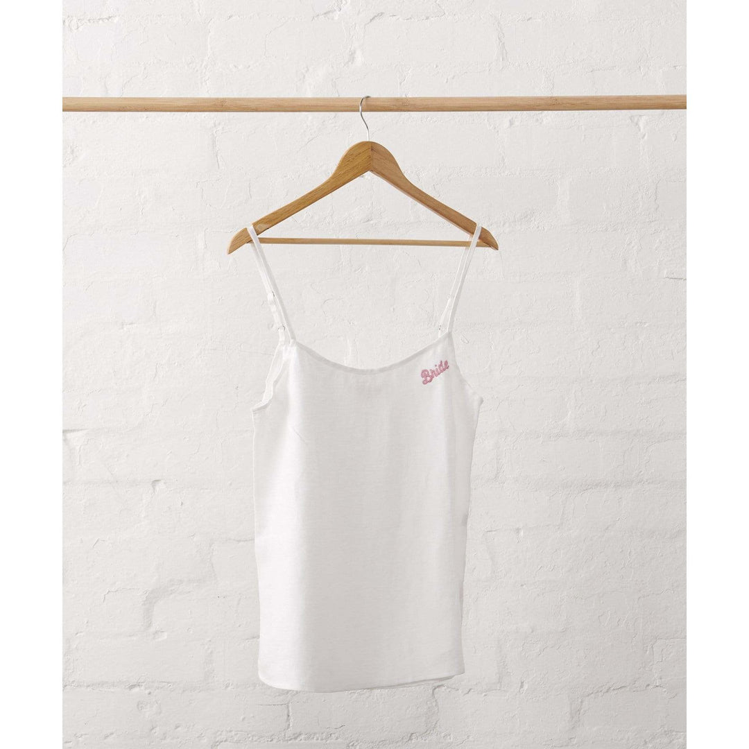 Bridal Cami in White Linen - Bridal Sleepwear
