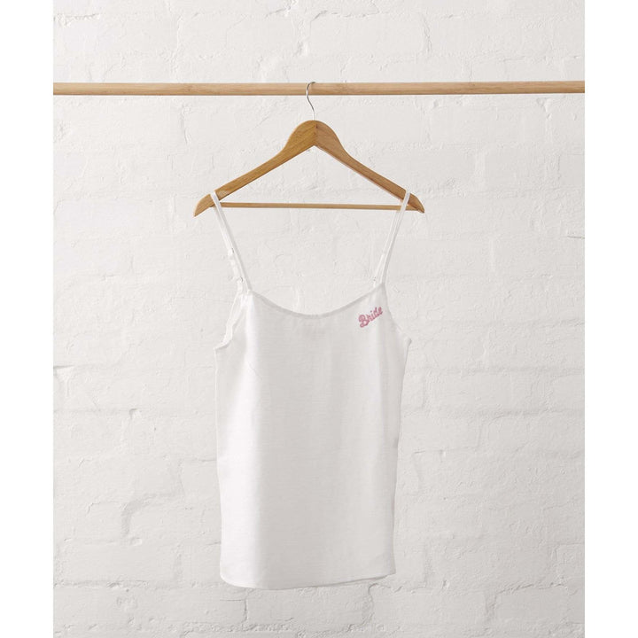 Bridal Cami in White Linen - Bridal Sleepwear