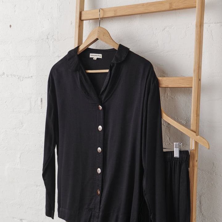 Bamboo Pyjama - Classic Set in Black - Pyjamas