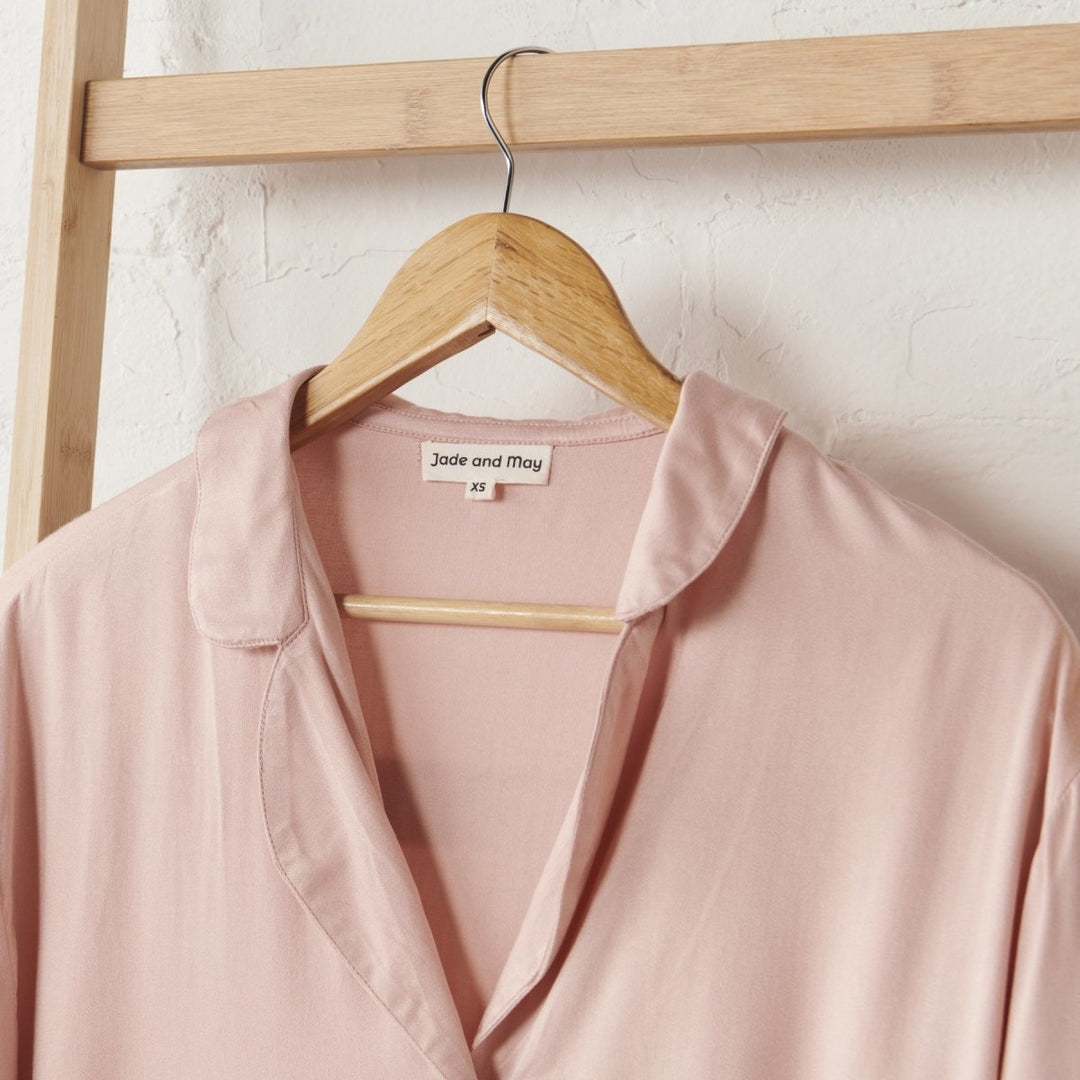 Classic PJ Set Bamboo Satin in Pink - Pyjamas