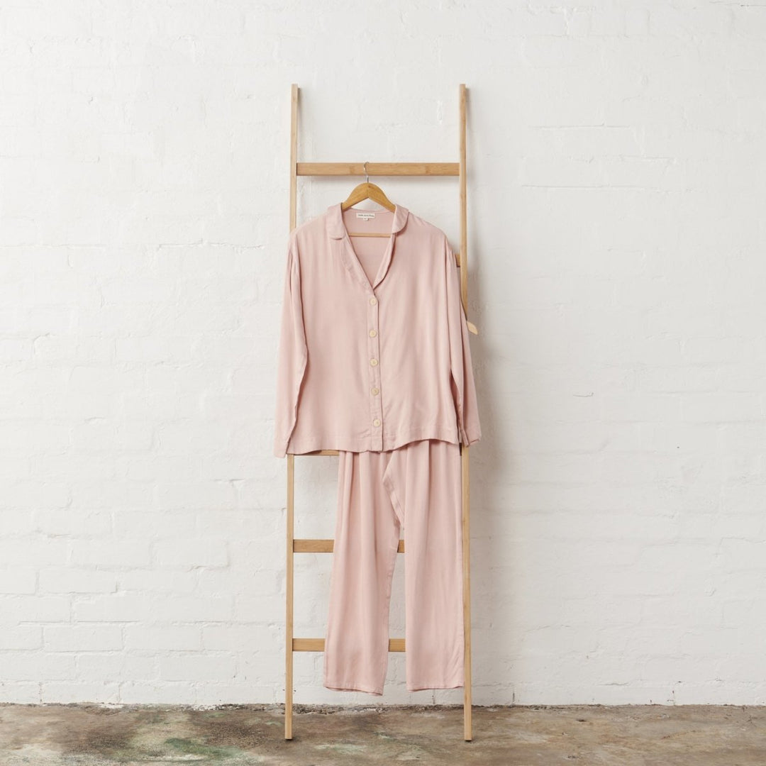 Classic PJ Set Bamboo Satin in Pink - Pyjamas