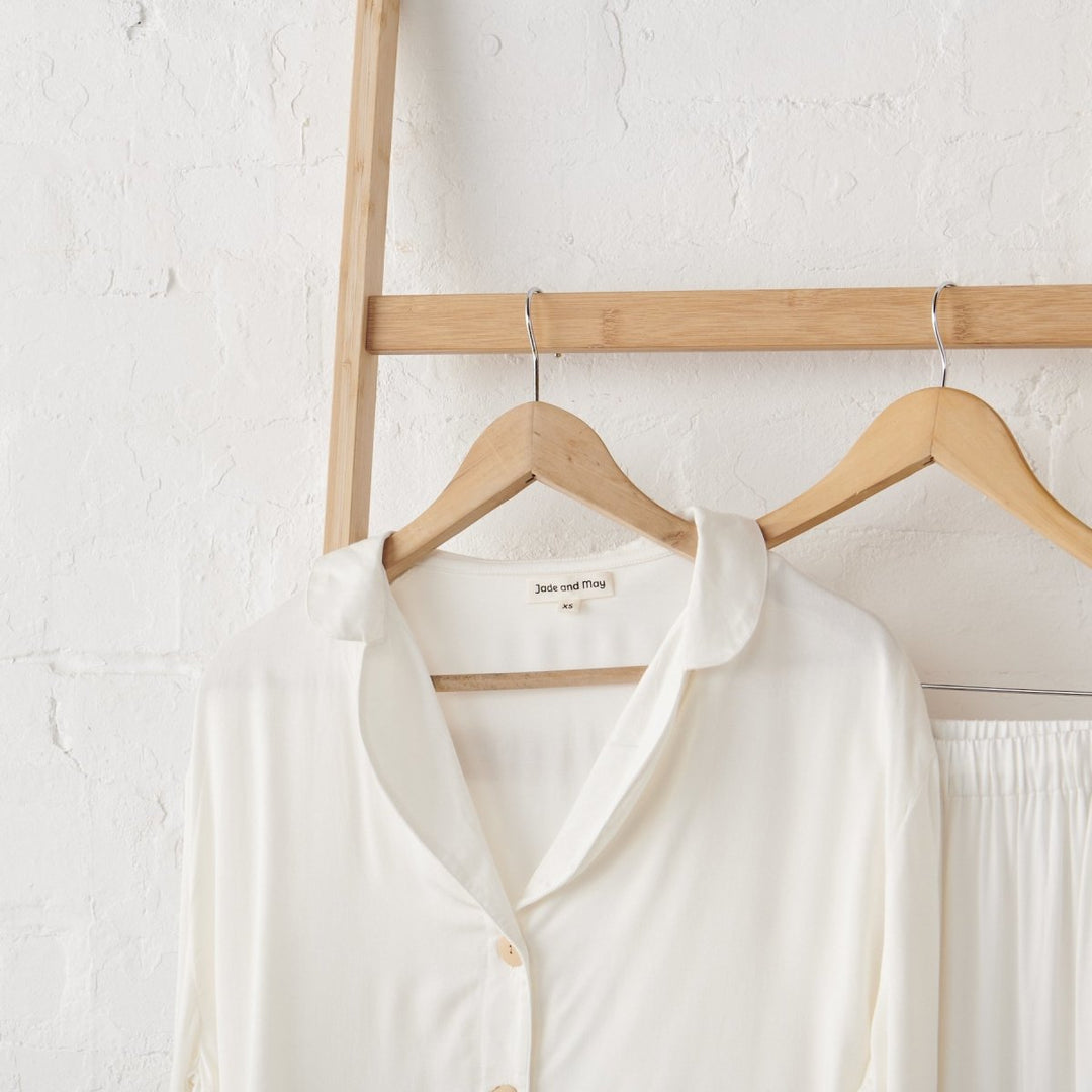 Bamboo Pyjama - Classic Set in White - Pyjamas