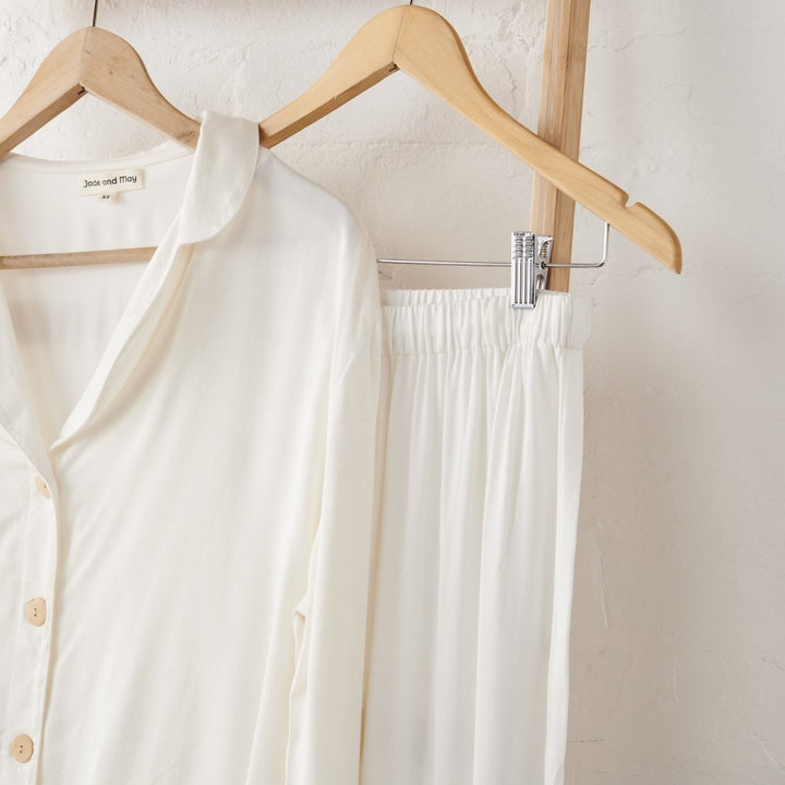 Bamboo Pyjama - Classic Set in White - Pyjamas