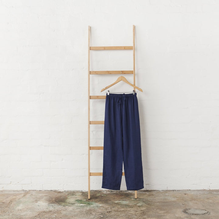 Linen Pyjama Set in Navy - Pyjamas