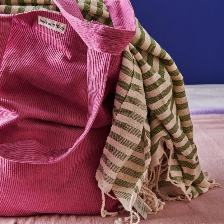Cord Tote Bag in Fuchsia - Cord Tote Bag