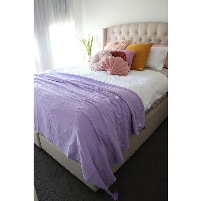 Cotton Throw - Lilac - Blankets and Throws - natural fibre homewares