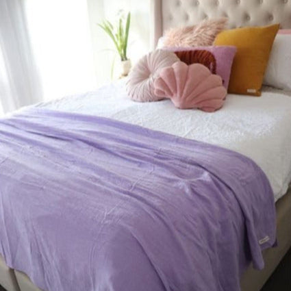 Cotton Throw - Lilac - Blankets and Throws - natural fibre homewares
