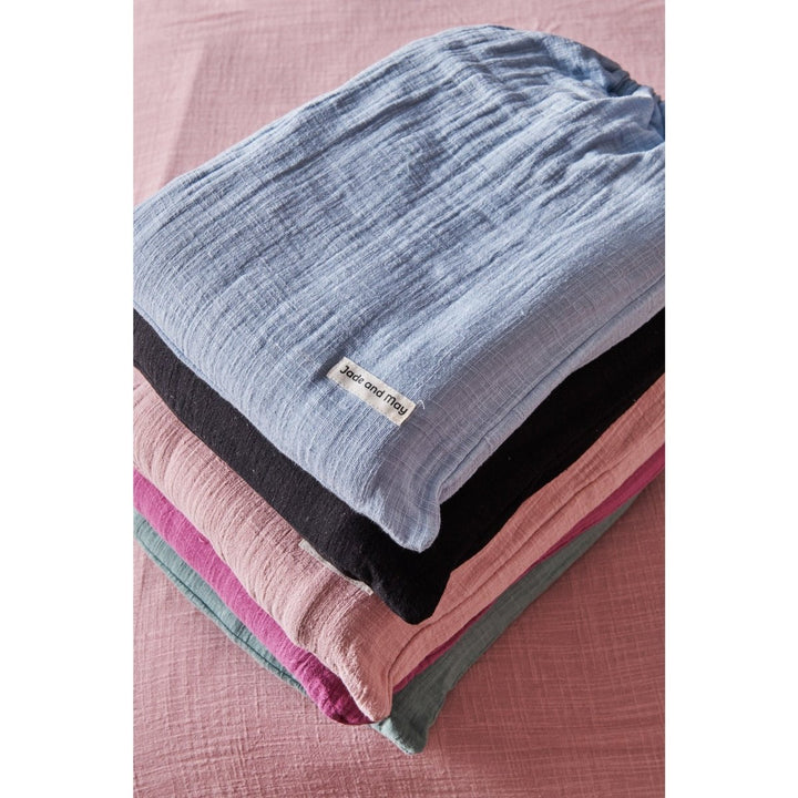 Cotton Throw - Pale Blue - Blankets and Throws