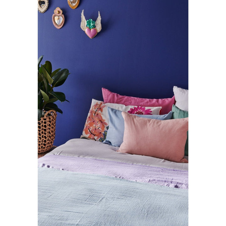 Cotton Throw - Pale Blue - Blankets and Throws