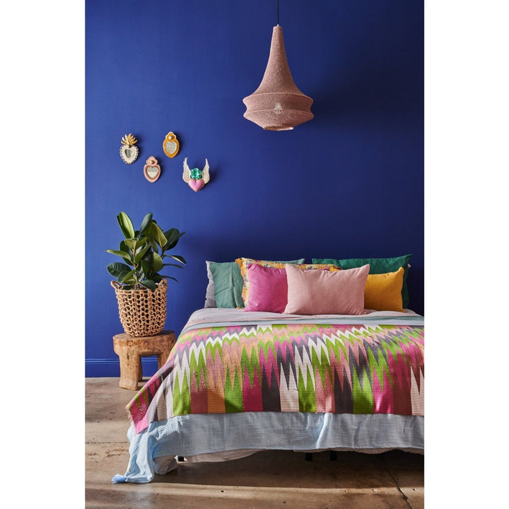 Cotton Throw - Pale Blue - Blankets and Throws