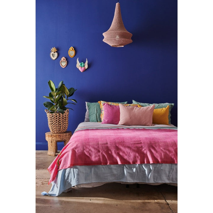 Cotton Throw - Pale Blue - Blankets and Throws