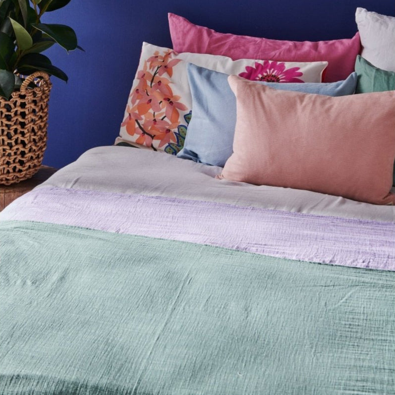 Cotton Throw - Sage Green - Blankets and Throws - natural fibre homewares