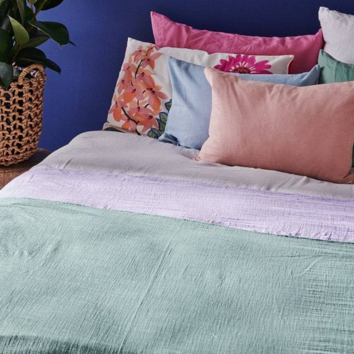 Cotton Throw - Sage Green - Blankets and Throws - natural fibre homewares