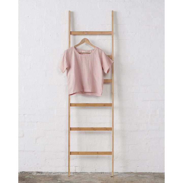 Linen Tee & Short Set in Pink - Pyjamas