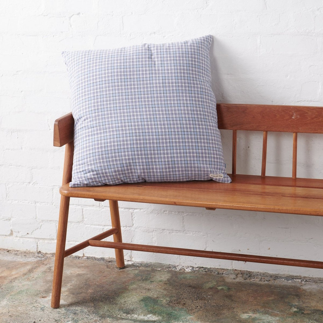 European Pillowcase | Blue Check - Pillowcase