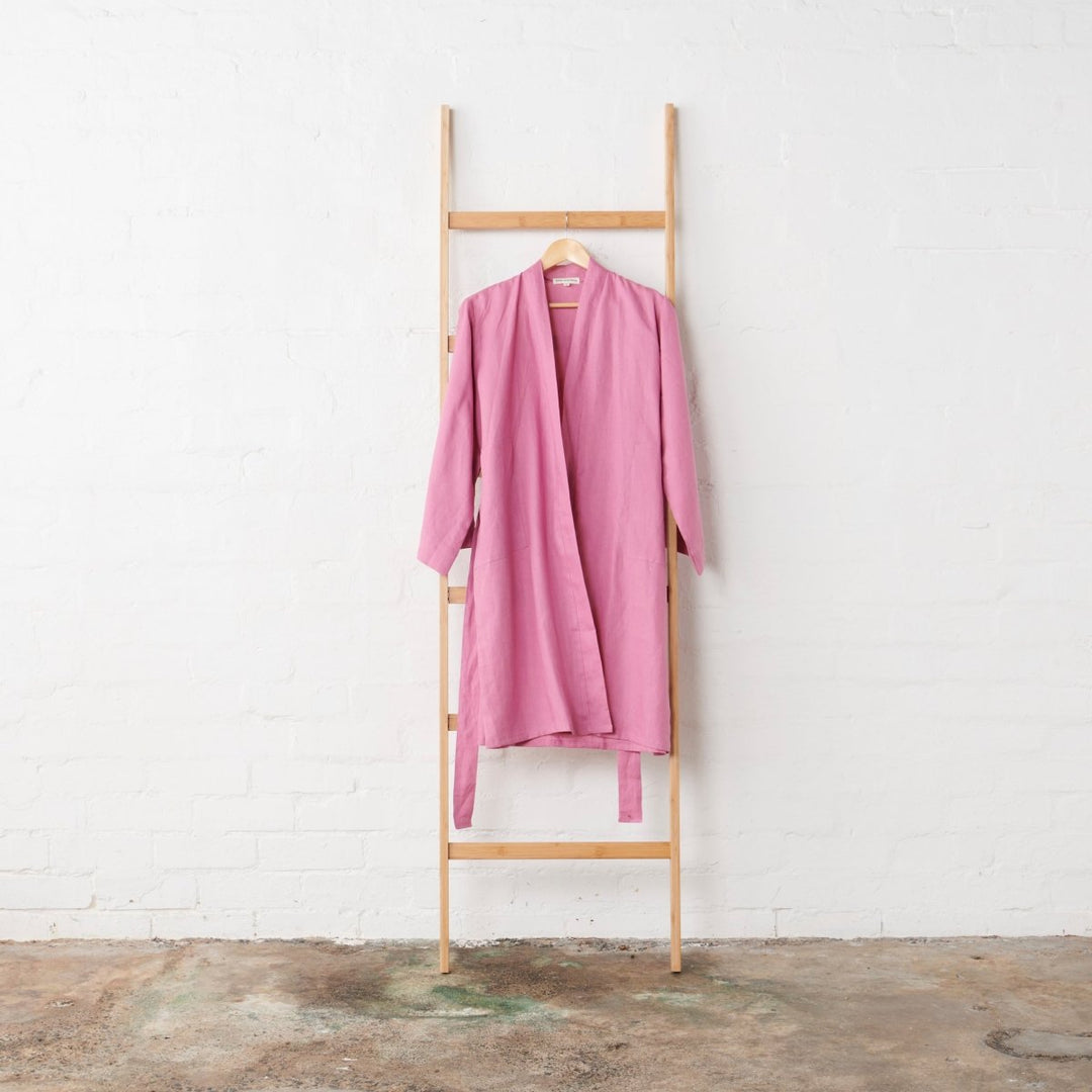Linen Bathrobe - Fuchsia - Bathrobe
