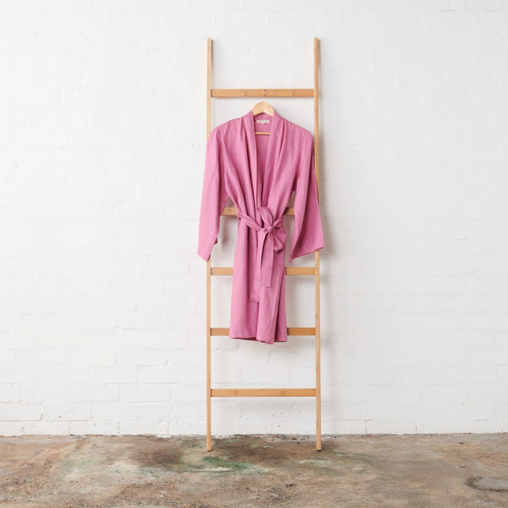 Linen Bathrobe - Fuchsia - Bathrobe